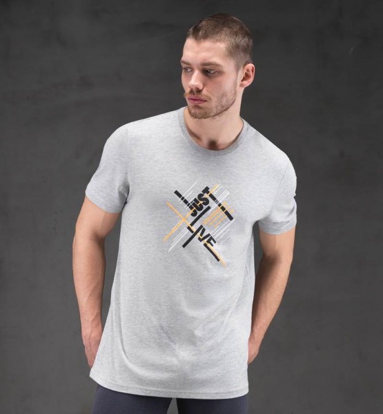 Erkek T-Shirt - 7777 - Gri Melanj - 1