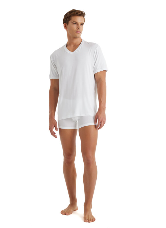 Erkek T-Shirt Silver 9308 - Beyaz - Blackspade (1)