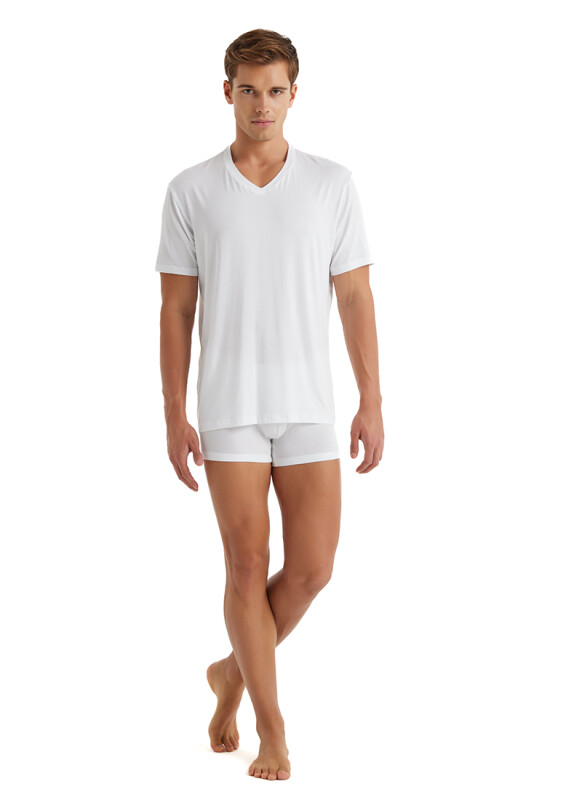 Erkek T-Shirt Silver 9308 - Beyaz - 3
