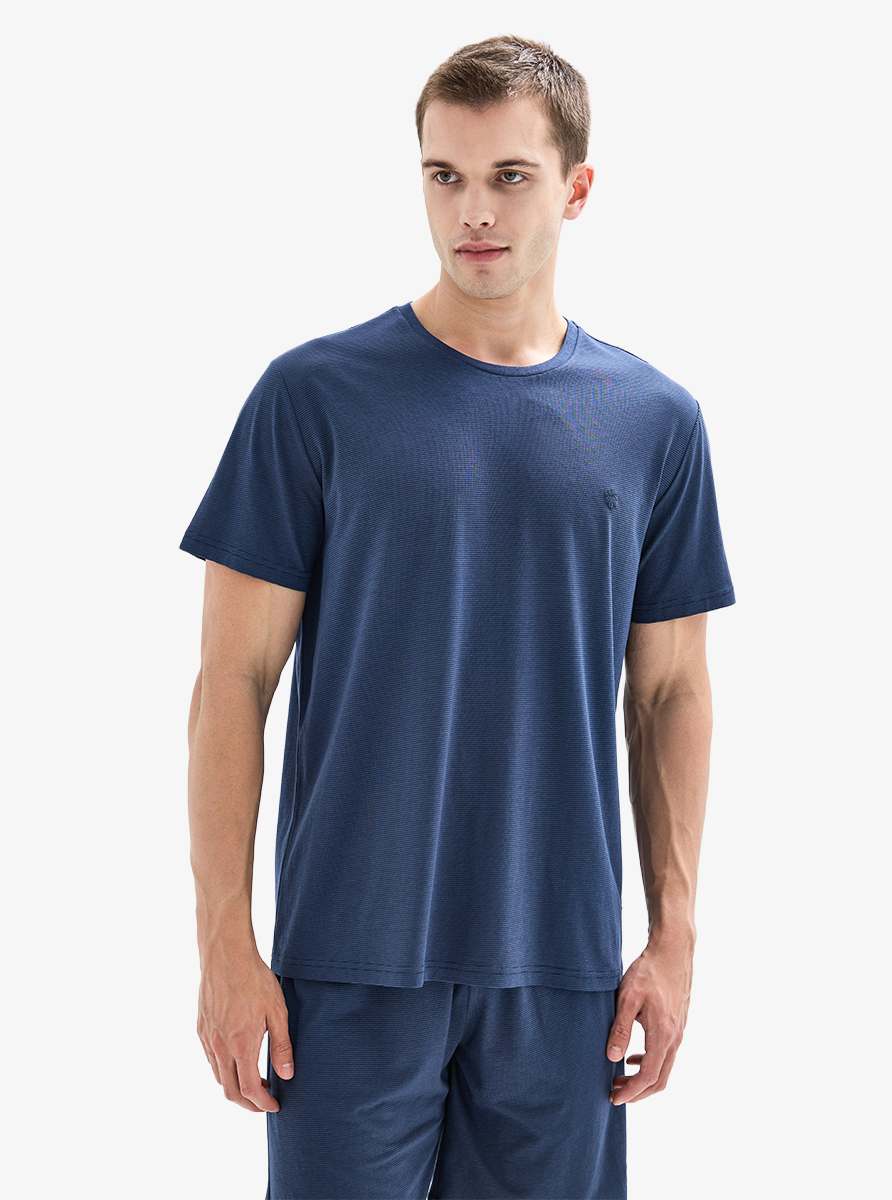 Erkek T-Shirt Pijama Üstü 40881 - Lacivert