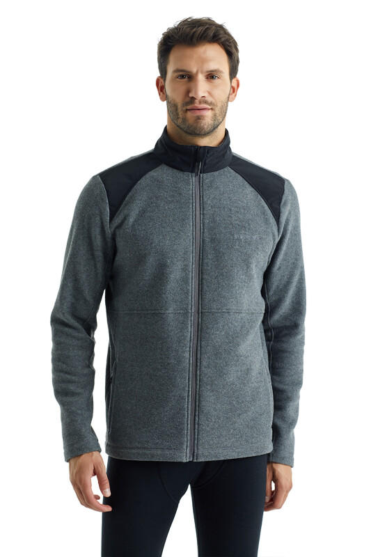 Erkek Polar Sweatshirt 30974 - Antrasit - 3