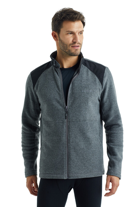 Erkek Polar Sweatshirt 30974 - Antrasit - 1