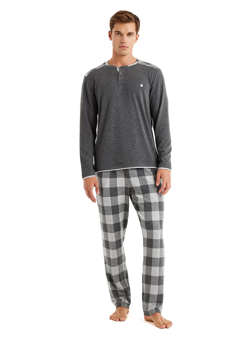 Erkek Termal Pijama Takımı 40602 - Gri - 1