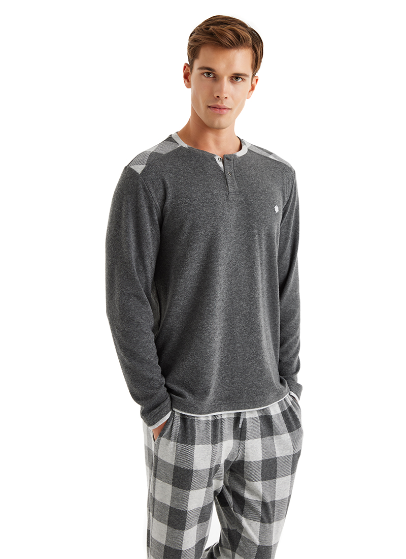 Erkek Termal Pijama Takımı 40602 - Gri - 3