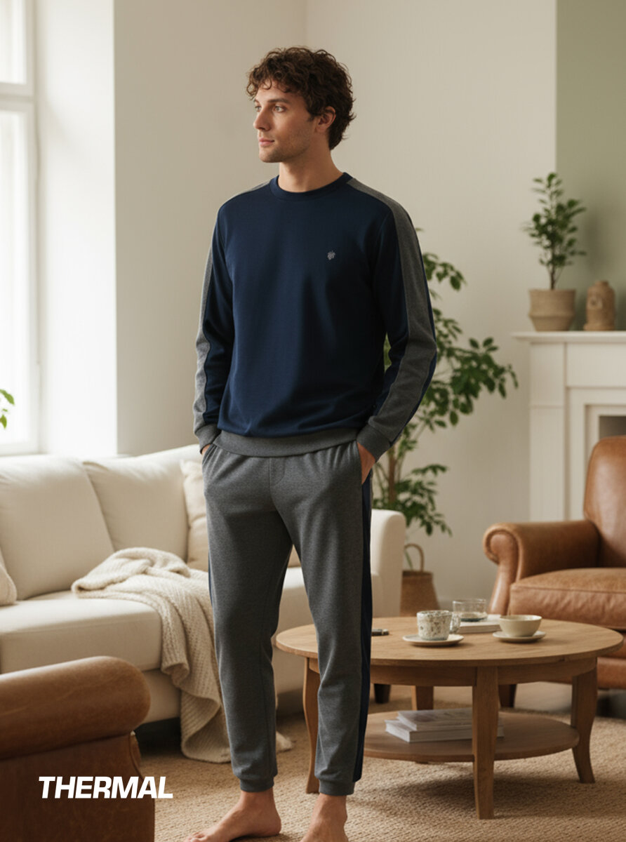 Erkek Termal Pijama Takımı 40802 - Lacivert - 9