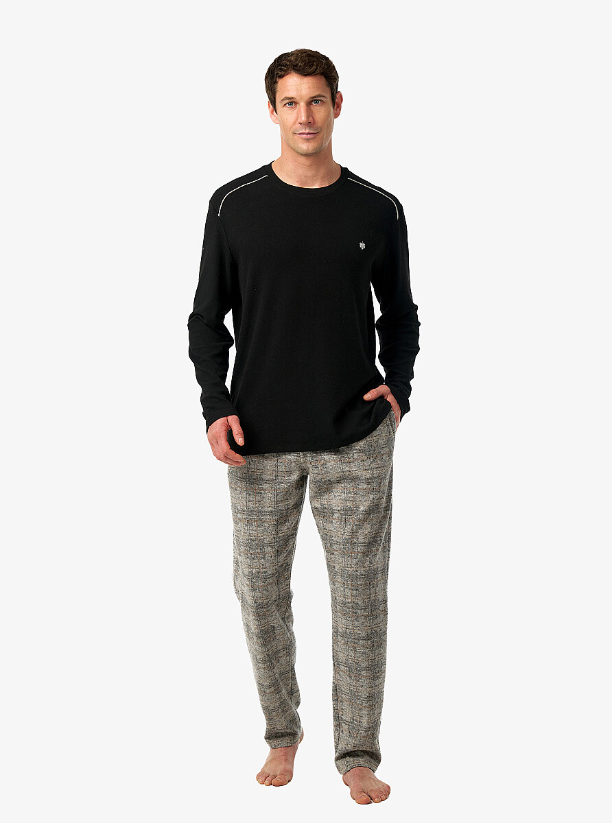 Erkek Termal Pijama Takımı 40985 - Siyah - Blackspade
