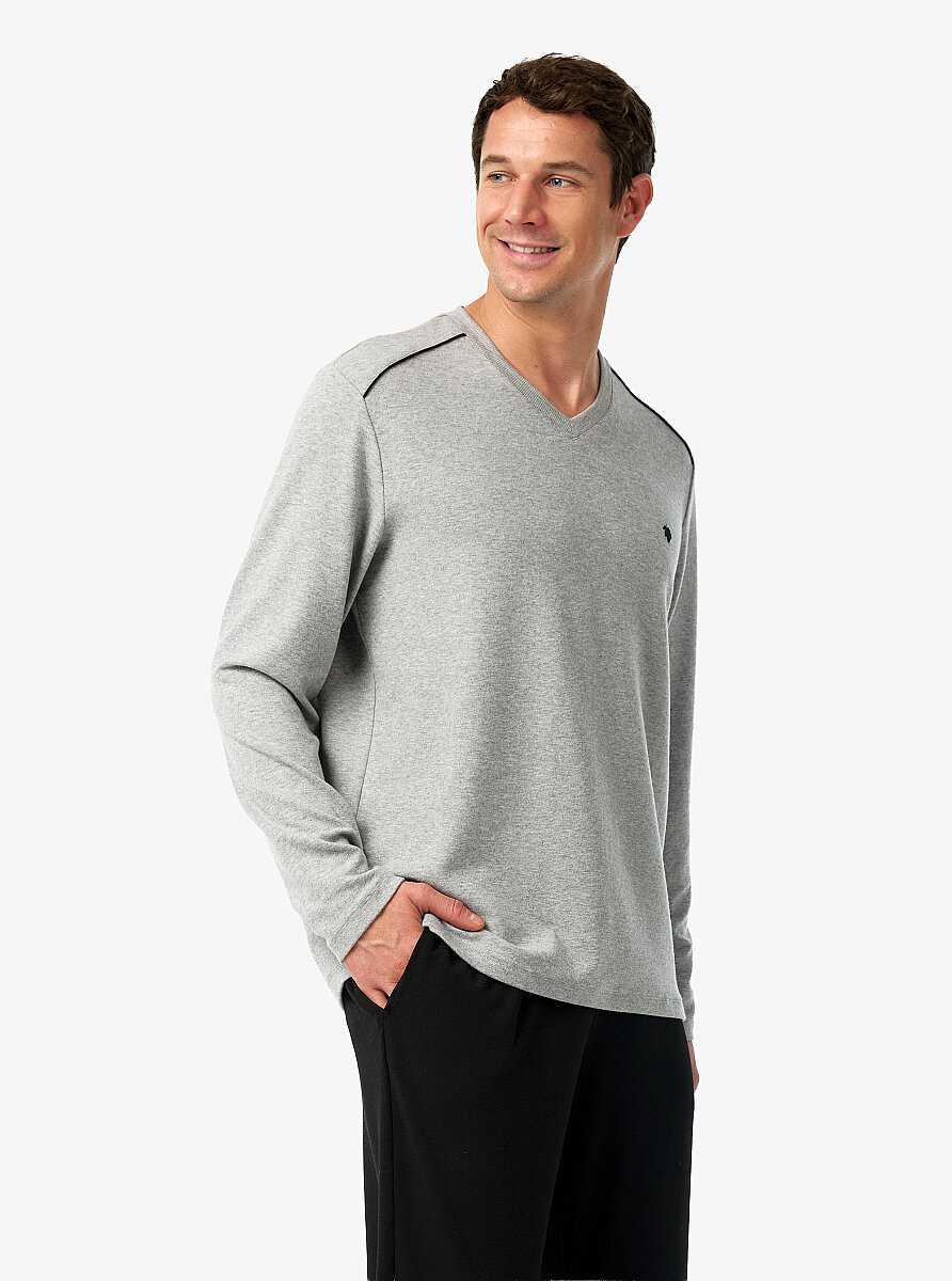 Erkek Termal Pijama Takımı 40986 - Gri Melanj - 4