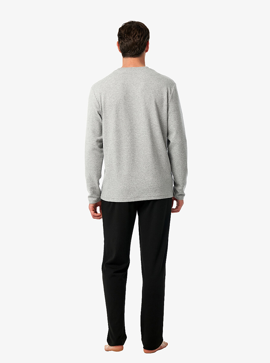 Erkek Termal Pijama Takımı 40986 - Gri Melanj - 3