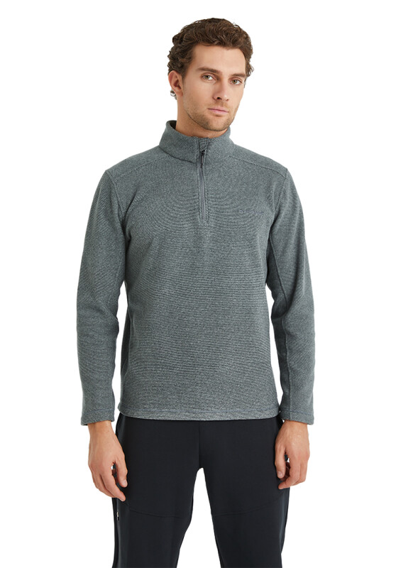 Erkek Termal Polar Sweatshirt 40131 - Gri Melanj - 4