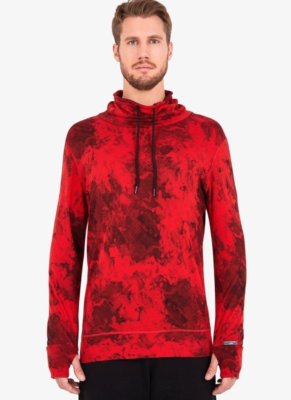 Erkek Termal Sweatshirt 2. Seviye 30703 - Kırmızı Baskılı - 1