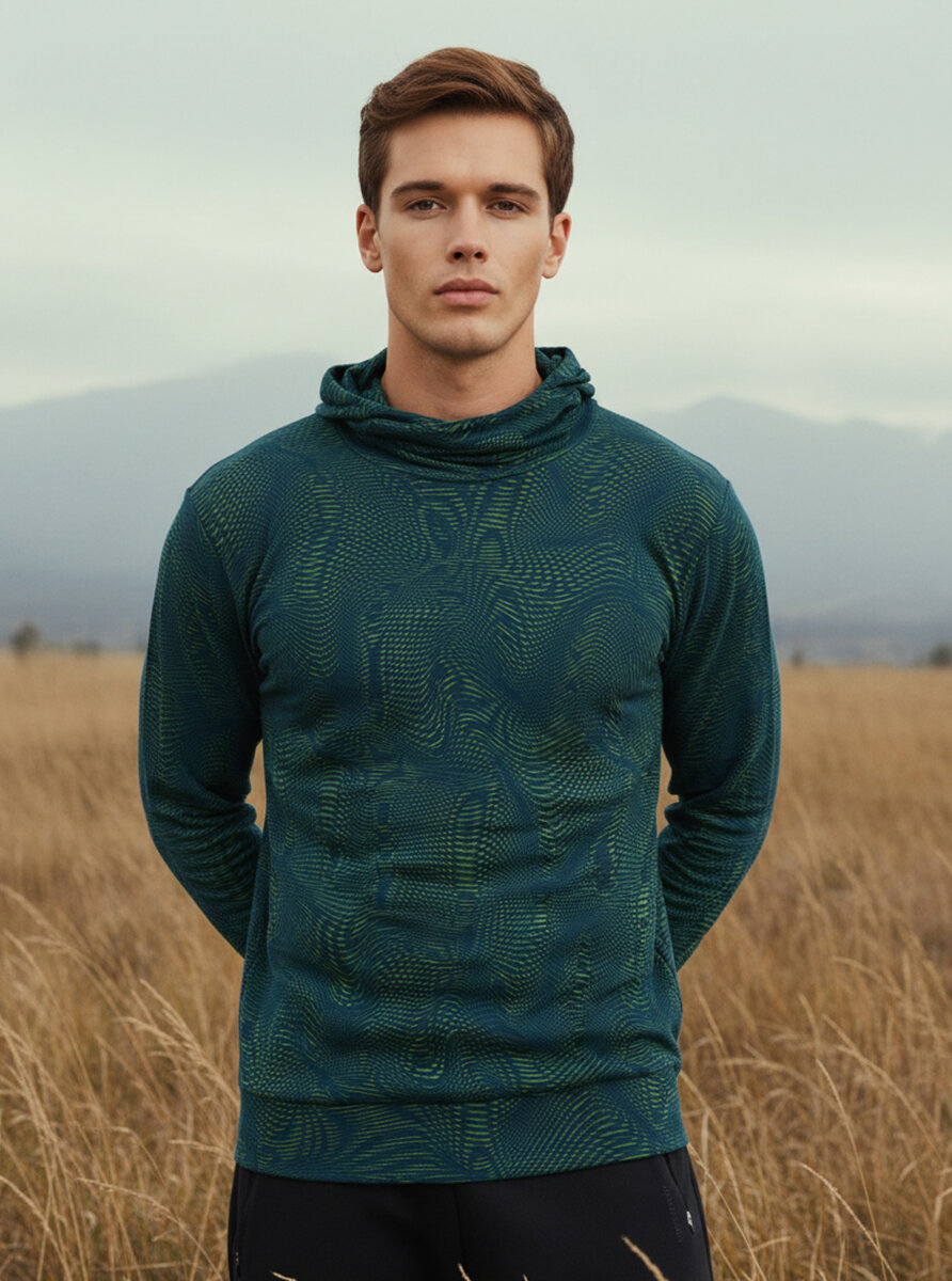 Erkek Termal Sweatshirt 2. Seviye 30703 - Yeşil - 1