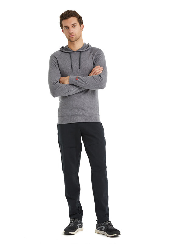 Erkek Termal Sweatshirt 2. Seviye 7468 - Gri Melanj - 8