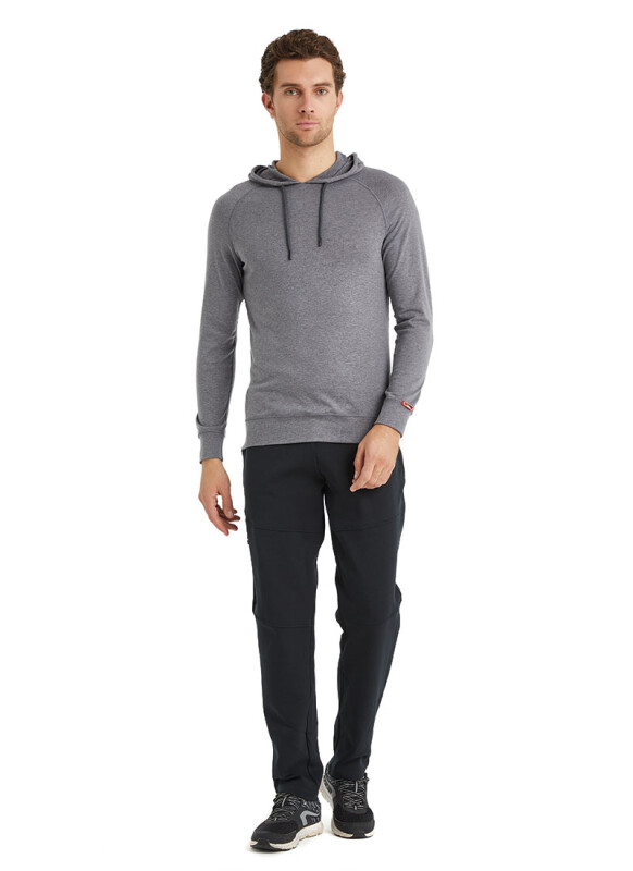 Erkek Termal Sweatshirt 2. Seviye 7468 - Gri Melanj - 7