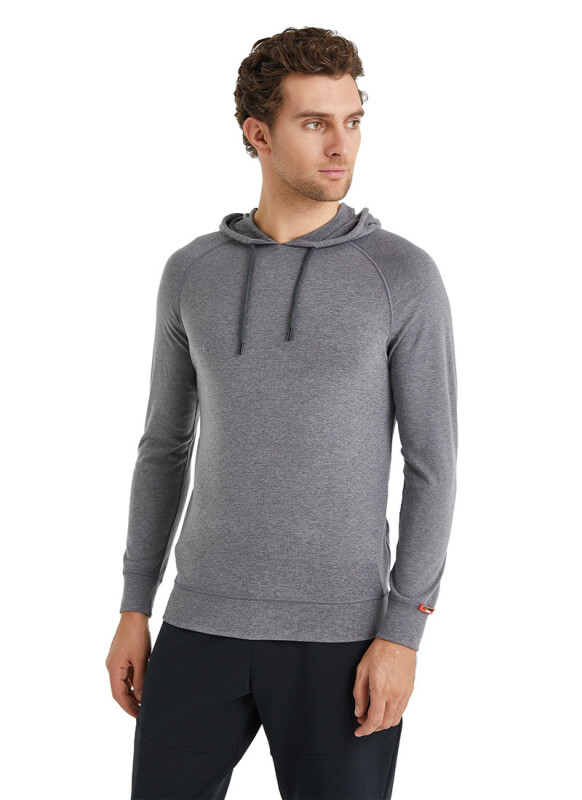 Erkek Termal Sweatshirt 2. Seviye 7468 - Gri Melanj - 6