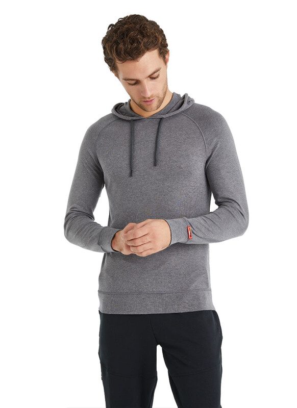 Erkek Termal Sweatshirt 2. Seviye 7468 - Gri Melanj - 1
