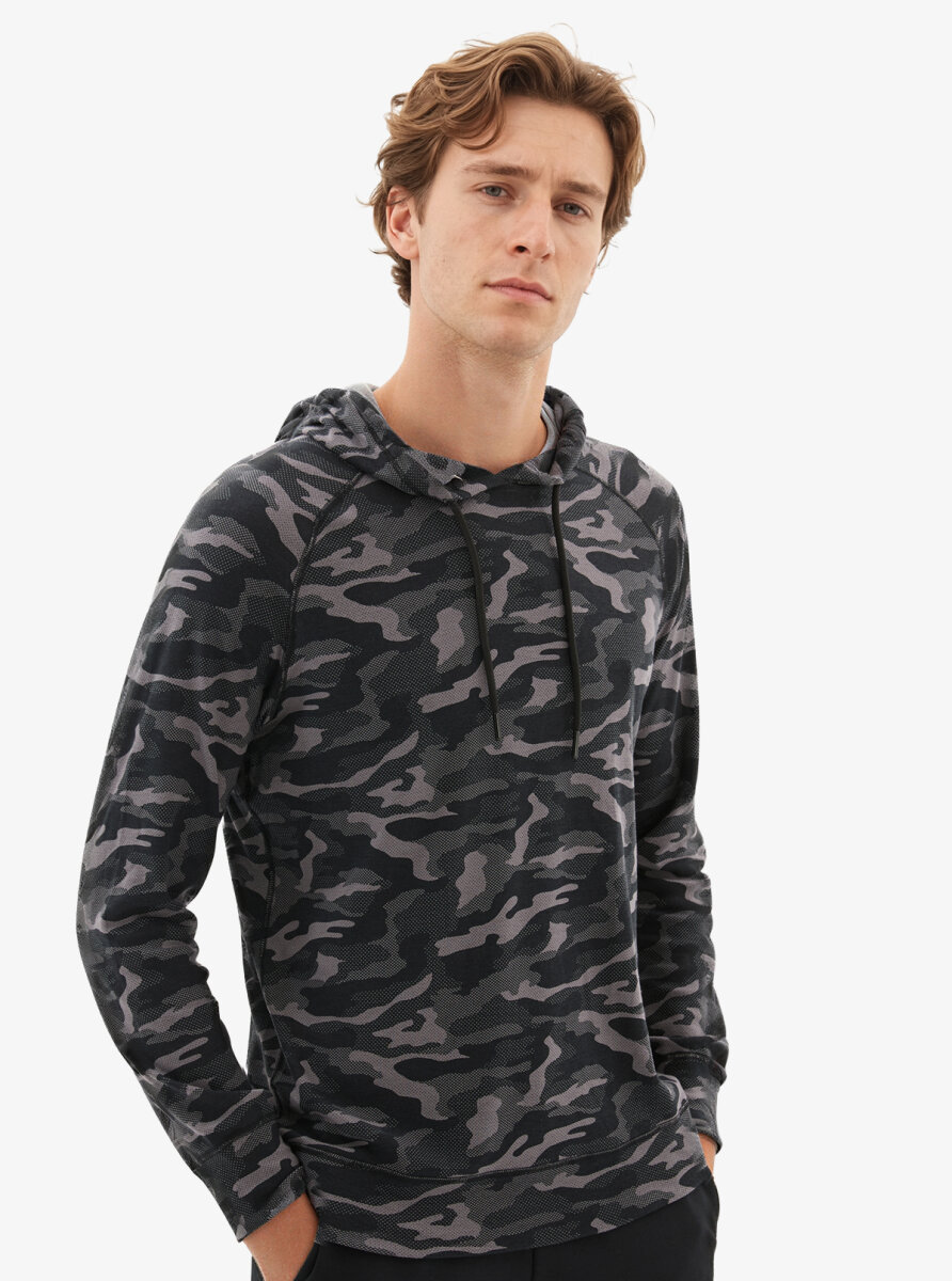 Erkek Termal Sweatshirt 2. Seviye 7579 - Gri Baskılı - 1