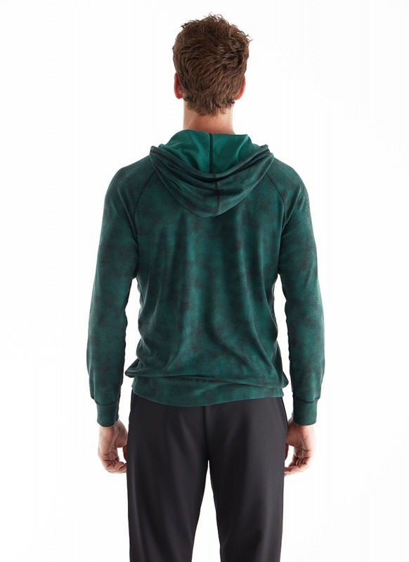Erkek Termal Sweatshirt 2. Seviye 7579 - Yeşil Desenli - 2