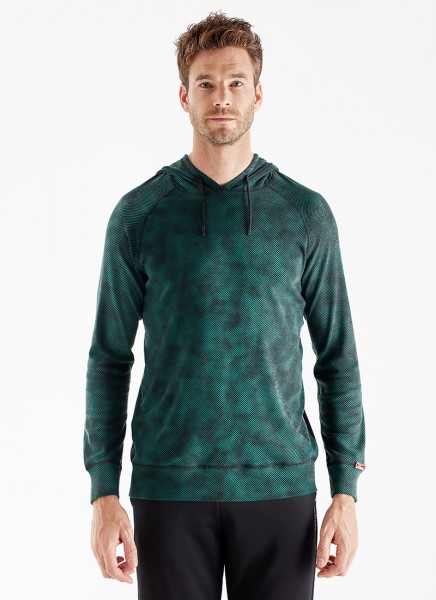 Erkek Termal Sweatshirt 2. Seviye 7579 - Yeşil Desenli - 3
