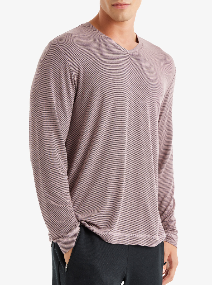 Erkek V Yaka T-Shirt 40617 - Pembe - 1