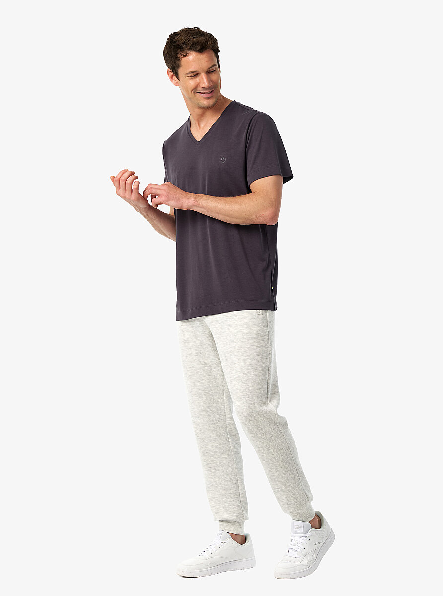 Erkek V Yaka T-Shirt 41014 - Antrasit - Blackspade (1)