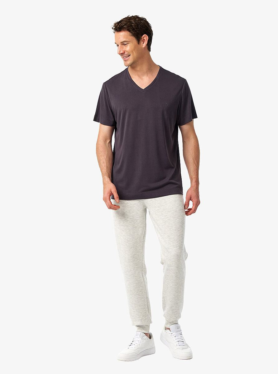 Erkek V Yaka T-Shirt 41014 - Antrasit - Blackspade