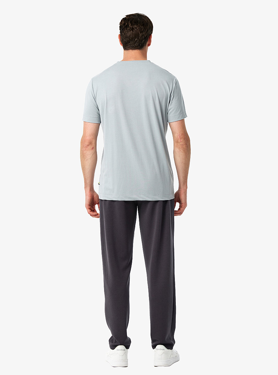 Erkek V Yaka T-Shirt 41014 - Gri - 4