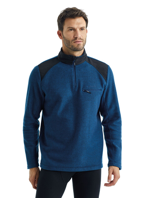 Erkek Polar Sweatshirt 30975 - Lacivert - Blackspade