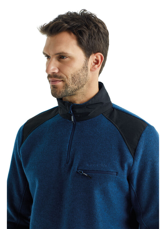 Erkek Polar Sweatshirt 30975 - Lacivert - 3