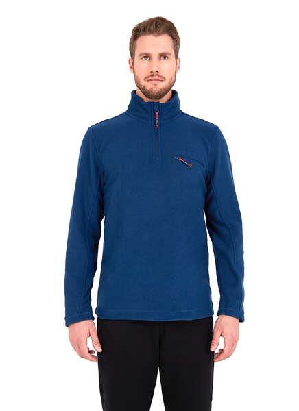 Erkek Termal Polar Sweatshirt 30710 - Mavi - Blackspade