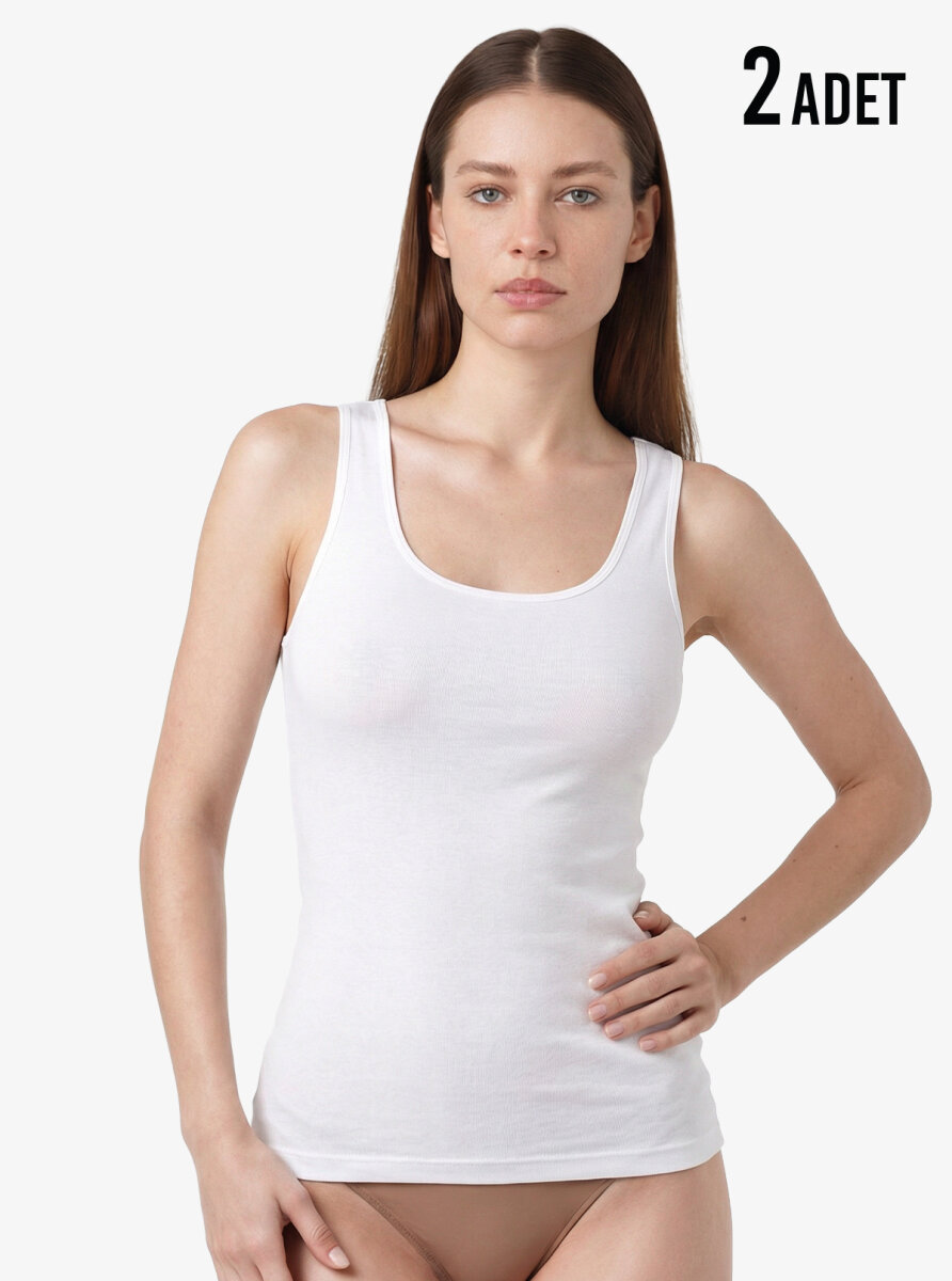Kadın Atlet 2'li Paket Essential 1590 - Beyaz - 1