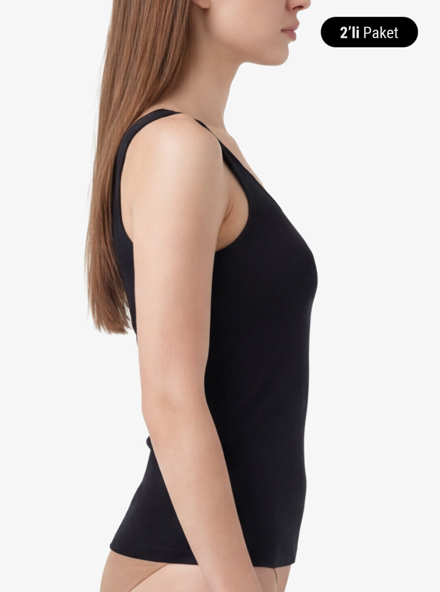 Kadın Atlet 2'li Paket Essential 1590 - Siyah - 3