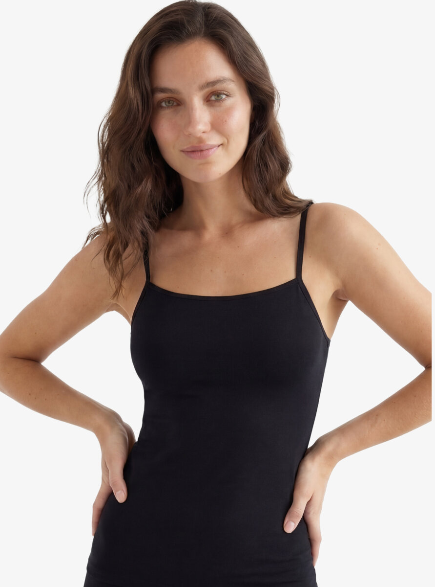 Kadın İnce Askılı Atlet Essential 1952 - Siyah