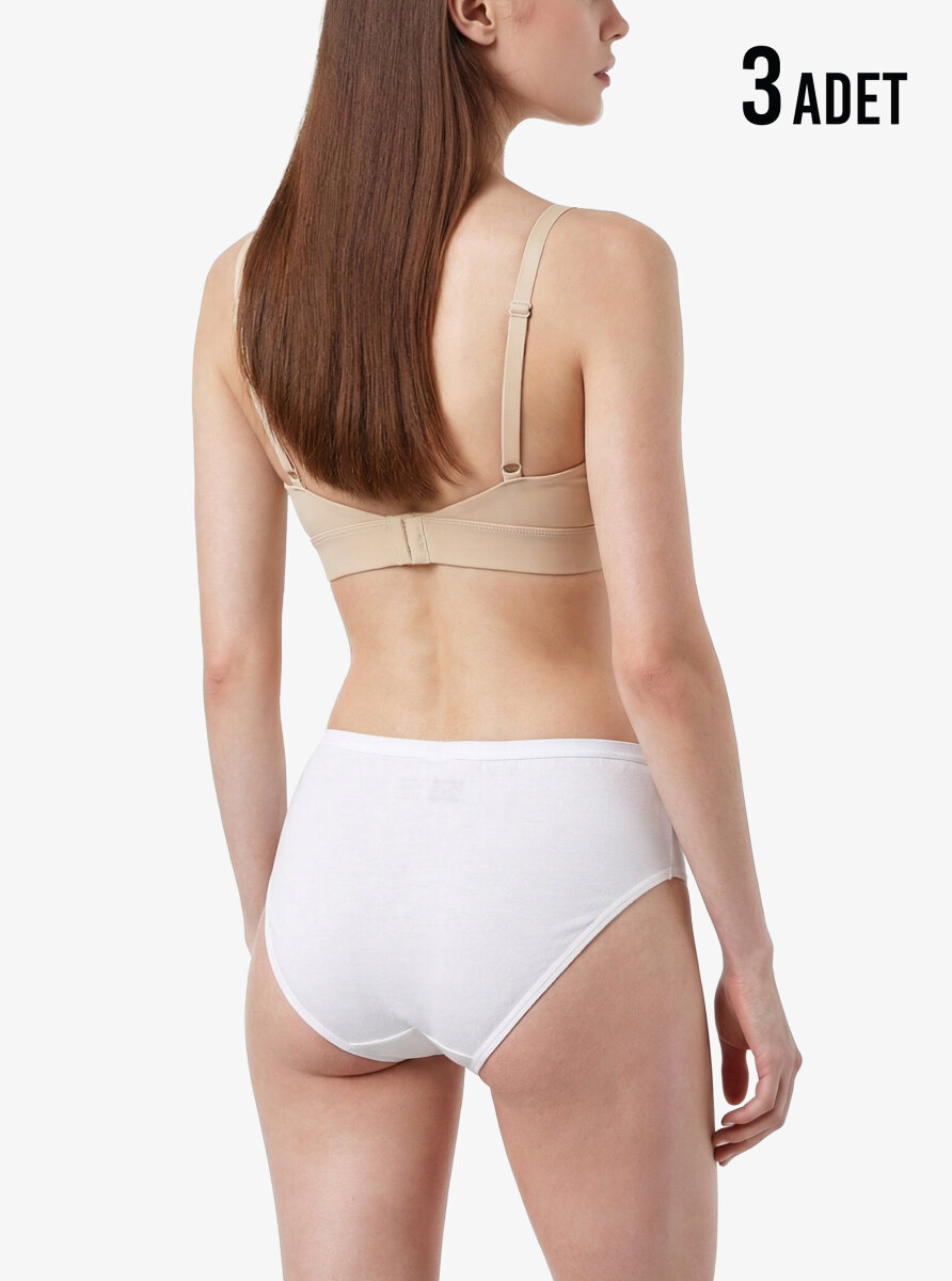 Kadın Külot 3'lü Paket Essential 1577 - Beyaz - 2