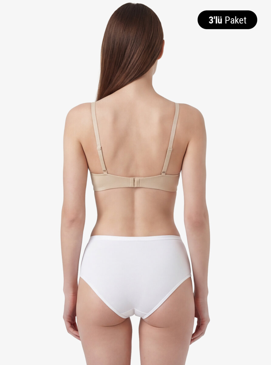 Kadın Külot 3'lü Paket Essential 1577 - Beyaz - 2