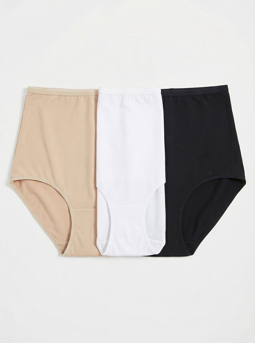 Kadın Külot 3'lü Paket Essential 1577 - Beyaz Ten Siyah - Blackspade (1)