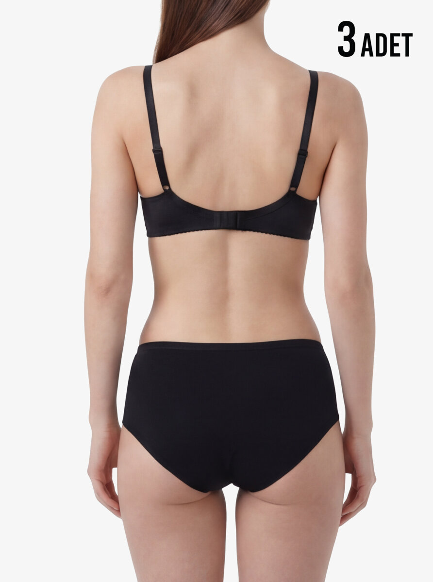 Kadın Külot 3'lü Paket Essential 1577 - Siyah - 2