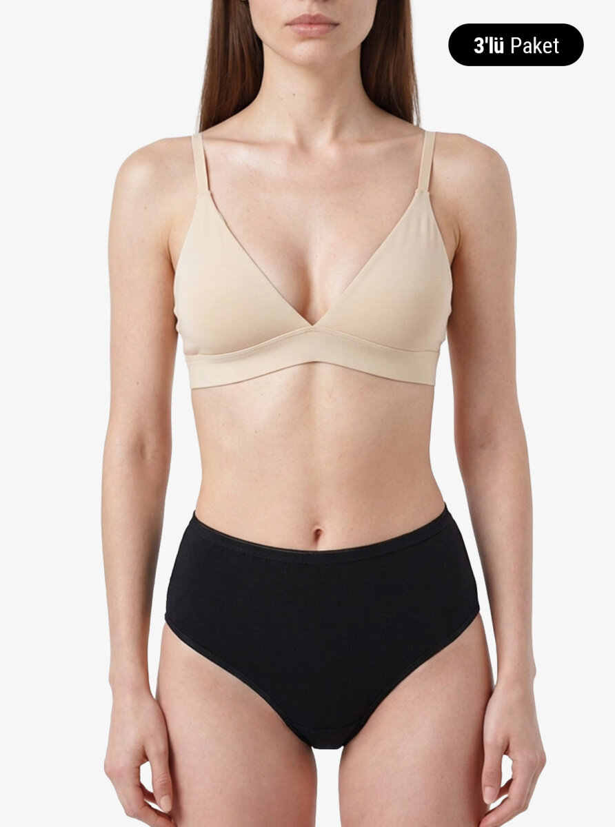 Kadın Külot 3'lü Paket Essential 1577 - Siyah - Blackspade