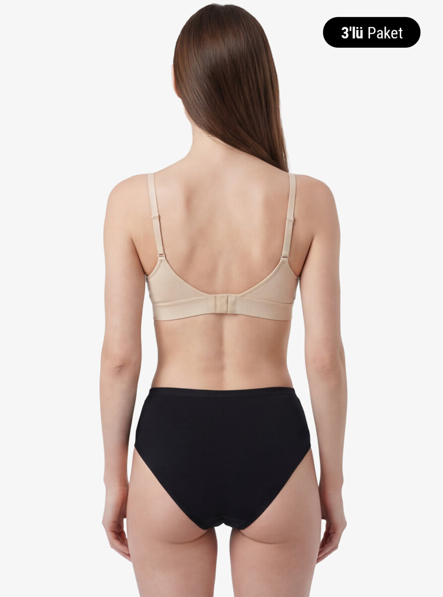 Kadın Külot 3'lü Paket Essential 1577 - Siyah - Blackspade (1)