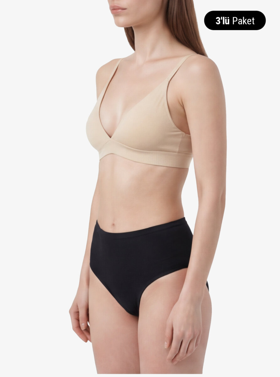 Kadın Külot 3'lü Paket Essential 1577 - Siyah - 4