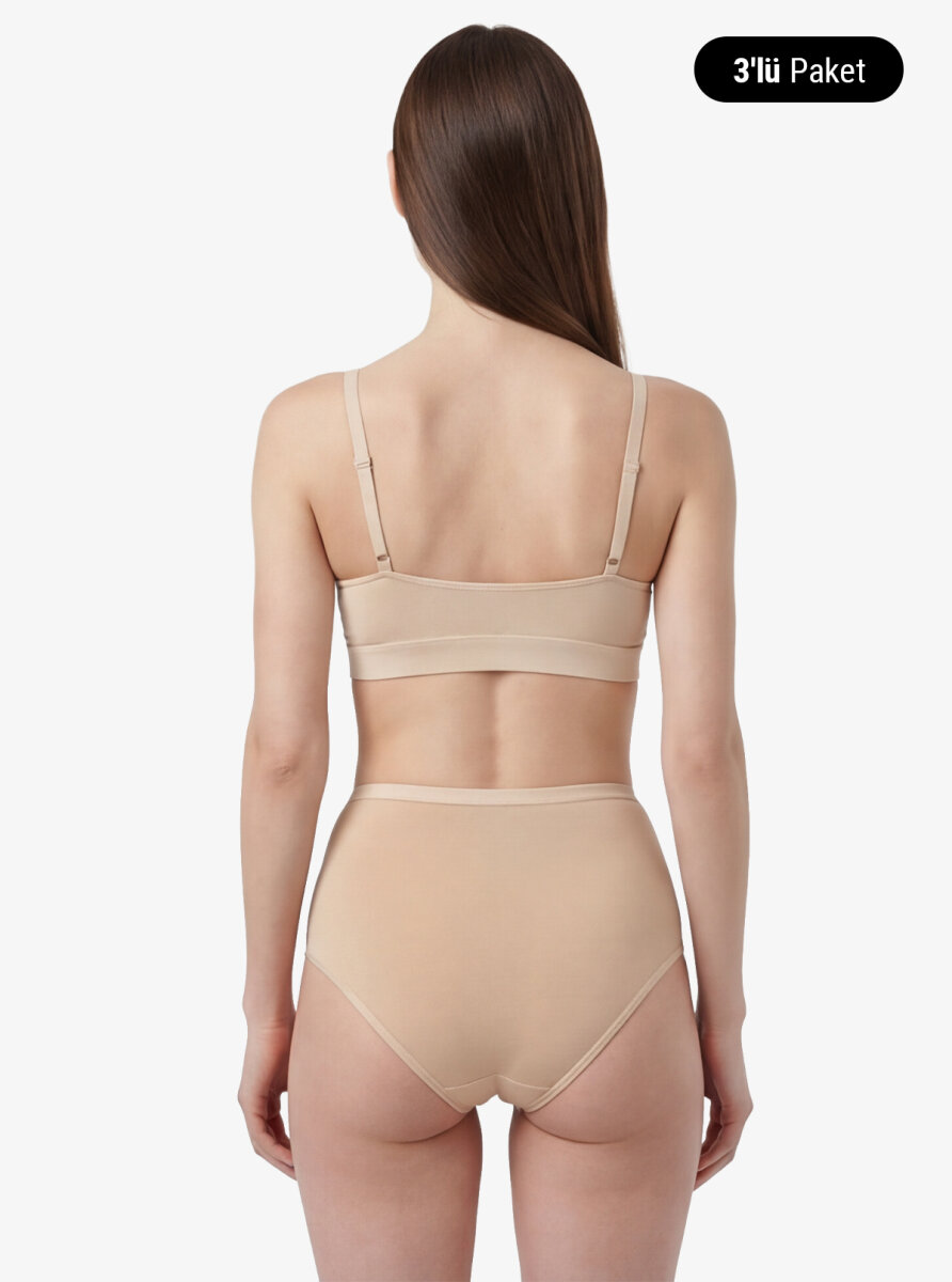 Kadın Külot 3'lü Paket Essential 1577 - Ten - Blackspade (1)