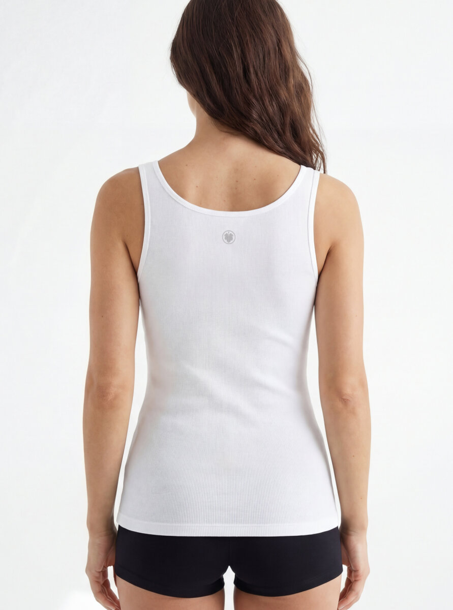 Kadın Atlet Fine Rib 1614 - Beyaz - Blackspade (1)