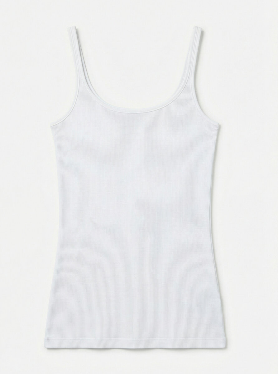 Kadın Atlet Fine Rib 1615 - Beyaz - 5