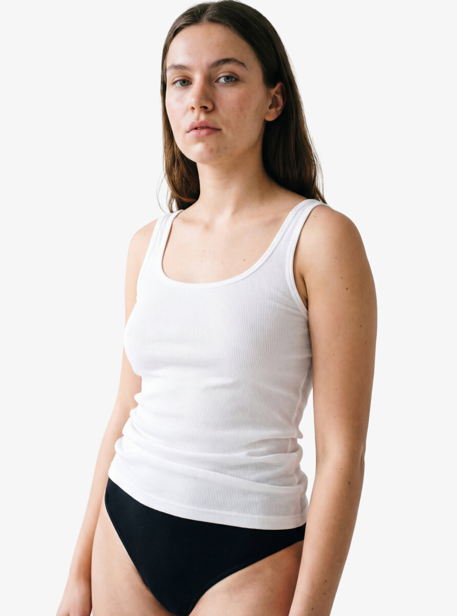 Kadın Atlet Fine Rib 1615 - Beyaz