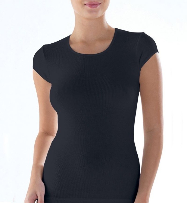 Fine Rib Kadın T-Shirt 1617 - Siyah - 1