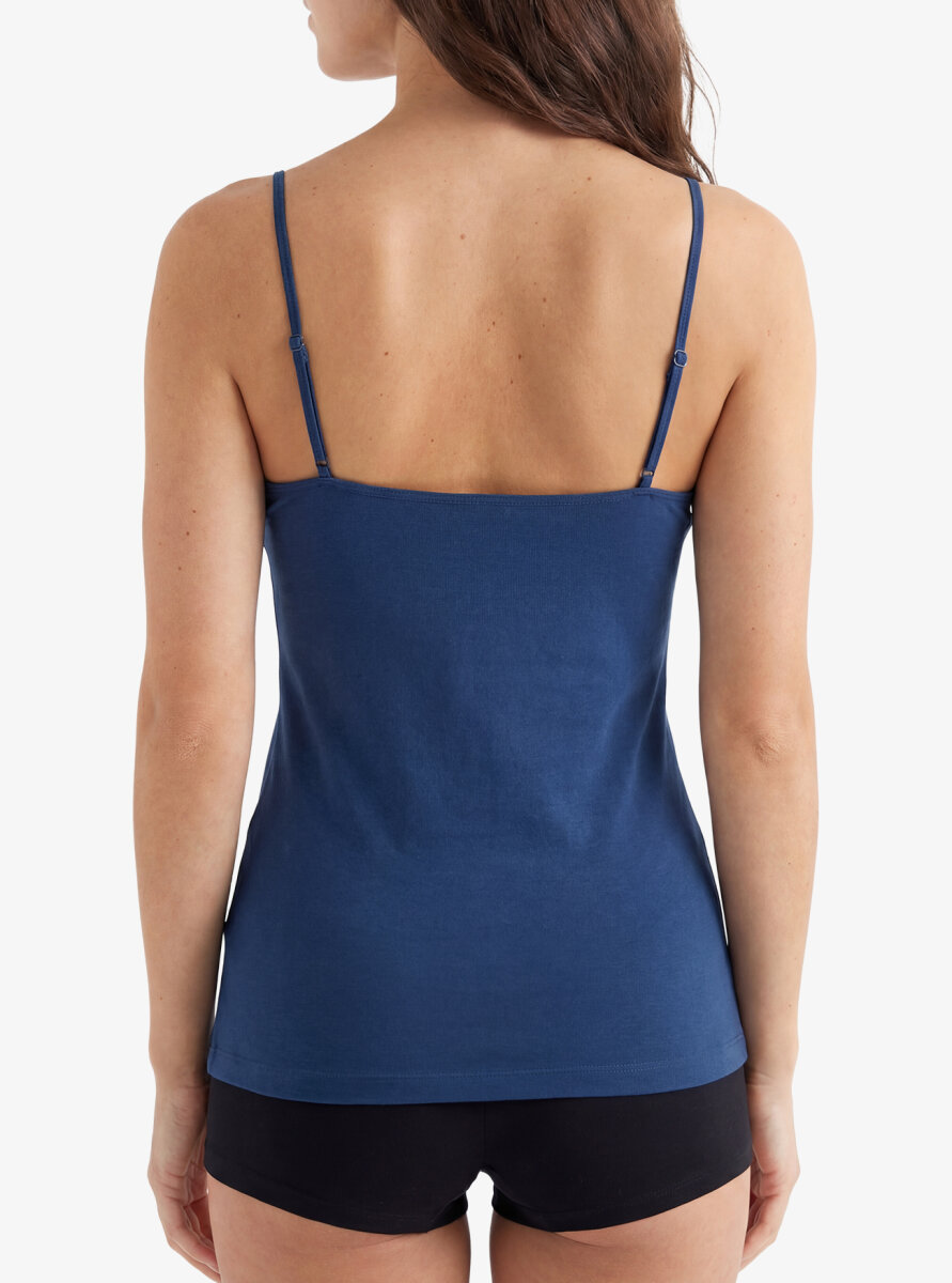 Kadın Atlet Dantelli İnce Askılı 1353 - Lacivert - 3