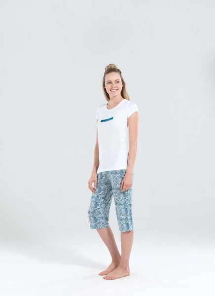 Kadın Capri Pijama Takımı 50150 - Beyaz - 1