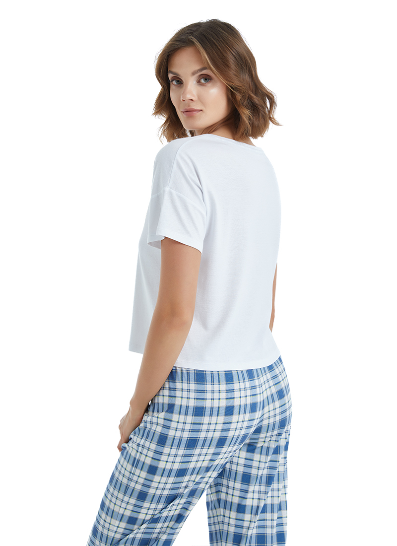 Kadın T-Shirt 60430 - Beyaz - 4
