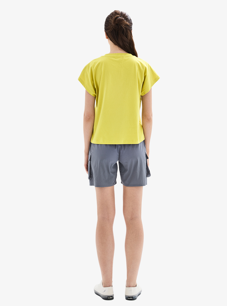 Kadın Crop T-Shirt 60627 - Sarı - 5