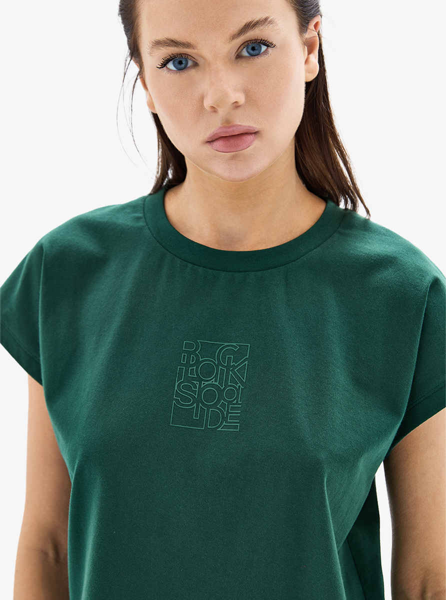 Kadın T-Shirt 60628 - Koyu Yeşil