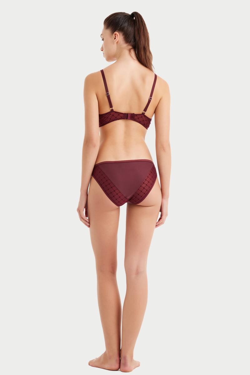 Kadın Destekli Sütyen 51648 - Bordo - 2